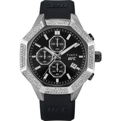 Timex UFC King Ανδρικό Ρολόι Χρονογράφος με Μαύρο Καουτσούκ Λουράκι TW2V99300