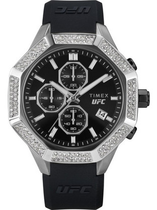 Timex UFC King Ανδρικό Ρολόι Χρονογράφος με Μαύρο Καουτσούκ Λουράκι TW2V99300