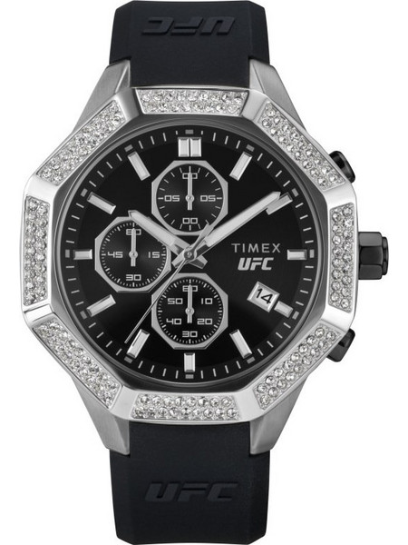 Timex UFC King Ανδρικό Ρολόι Χρονογράφος με Μαύρο Καουτσούκ Λουράκι TW2V99300