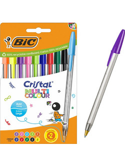BIC Cristal Multicolour, Σετ Στυλό Διαρκείας 1.6mm Πολύχρωμο 10τμχ