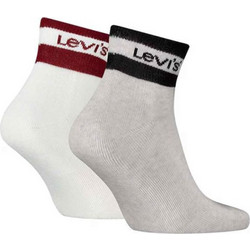 Levi's Ανδρικές Κάλτσες Κοντές με Σχέδια Λευκές Γκρι 2Pack 701226933-006