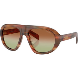 Prada PRC05S 24G70T Ανδρικά Γυαλιά Ηλίου Μάσκα Κοκάλινα Καφέ με Καφέ Φακό