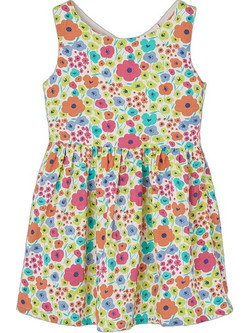 Boboli Παιδικό Φόρεμα Floral Κίτρινο Πορτοκαλί Πράσινο 313041-9801