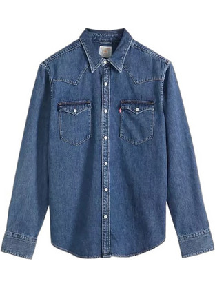 Levi's Ανδρικό Πουκάμισο Τζιν Μακρυμάνικο Κανονική Γραμμή Μπλε 85744-0117