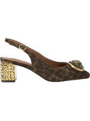 Kurt Geiger Γόβες Suede Slingback με Χοντρό Χαμηλό Τακούνι Σοκολατί 3415035289-35