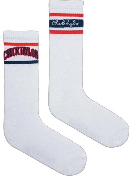 Converse Ανδρικές Κάλτσες Ψηλές με Σχέδια Λευκές 2Pack E1236W