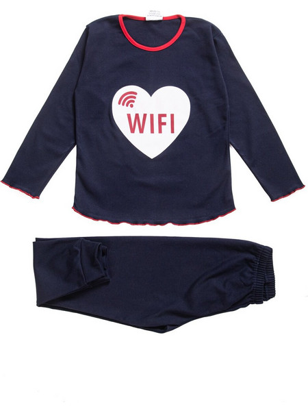 Comfort Παιδική Πιτζάμα Βαμβακερή Χειμωνιάτικη Navy Μπλε 22230527