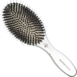 Olivia Garden Expert Care Oval Boar & Nylon Βούρτσα Μαλλιών για Ξεμπέρδεμα με Φυσική Τρίχα Ασημί