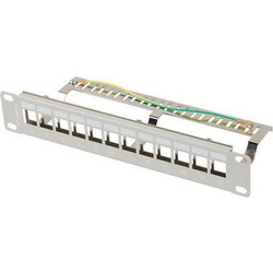 Lanberg PPKS-9212-S Patch Panel Keystone Rack 1U 10" 12 Θυρών Cat.5e/Cat.6/Cat.6a Shielded FTP