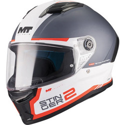 MT Stinger 2 Core A5 Black White Red Κράνος Μηχανής Full Face 1450gr