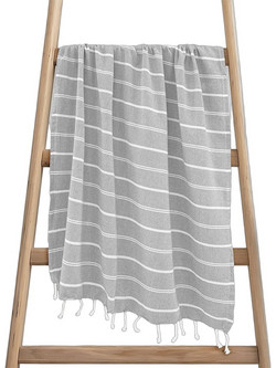 Lino Home Veliu Πετσέτα Παρεό Θαλάσσης Γκρι 90x180cm 2200001266