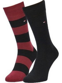 Tommy Hilfiger Ανδρικές Κάλτσες Ψηλές Καφέ Μαύρες 2Pack 342021001-070