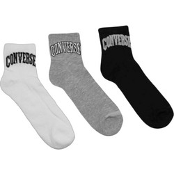 Converse Ανδρικές Κάλτσες Ψηλές Μαύρες Λευκές Γκρι 3Pack E1238A