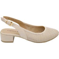 Caprice Γόβες Slingback Δερμάτινες με Χοντρό Χαμηλό Τακούνι Μπεζ 9-29602-44-404