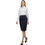 Baziana Μίνι Φούστα Υφασμάτινη Ψηλόμεση Pencil Navy Μπλε 505-26