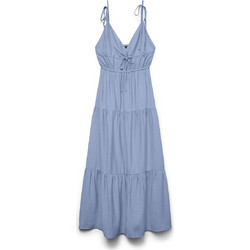 Vero Moda Maxi Καλοκαιρινό Βραδινό Φόρεμα Μεταξωτό Γαλάζιο 10345603