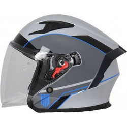 Str Sting Pro Black Grey Blue Κράνος Μηχανής Jet