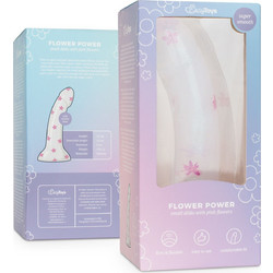 EasyToys Flower Power Dildo με Βεντούζα 15cm Ροζ Διαφανές