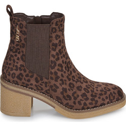 Les Petites Bombes Maena Γυναικεία Μποτάκια Chelsea Suede Καφέ με Χοντρό Χαμηλό Τακούνι