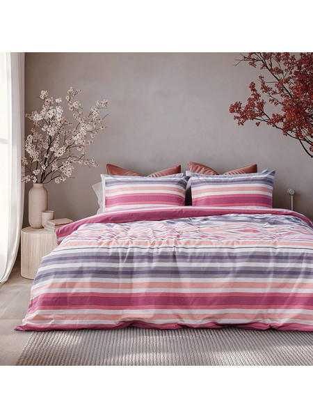 Beauty Home Σετ Πάπλωμα Υπέρδιπλο 220x240 Moments Art 12562 Ροζ Γκρι