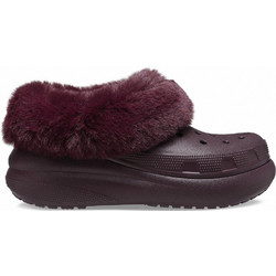 Crocs Γυναικεία Μποτάκια Χιονιού Μπορντό Αδιάβροχα με Γούνα 208446-5AS