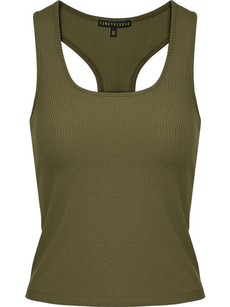 Funky Buddha Γυναικείο Καλοκαιρινό Top Ριπ Χακί FBL009-101-17