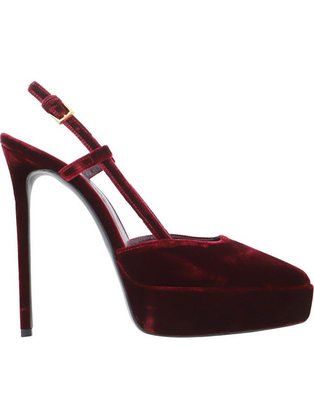 Haralas Γόβες Suede Slingback με Τακούνι Στιλέτο με Φιάπα Μπορντό 9016