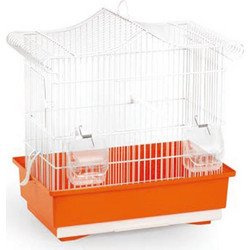 Domus Molinari Carina Bianca Κλουβί Πτηνών Λευκό Πορτοκαλί 40x24x41cm