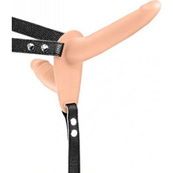 Guilty Toys Double Harness Strap On με Διπλό Dildo 13cm Flesh