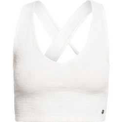 Roxy Please Come Back Γυναικείο Καλοκαιρινό Crop Top Ριπ Λευκό ERJKT04126-WBK0