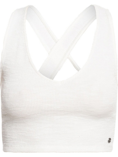 Roxy Please Come Back Γυναικείο Καλοκαιρινό Crop Top Ριπ Λευκό ERJKT04126-WBK0