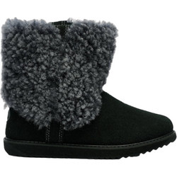 Emu Γυναικεία Μποτάκια Suede Μαύρα με Γούνα 13217