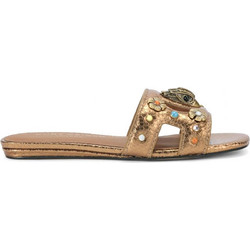 Kurt Geiger Δερμάτινα Γυναικεία Σανδάλια με Στρας Χρυσά 5612068119-68