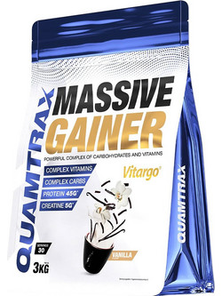Quamtrax Massive Gainer Vanilla Πρωτεΐνη Ορού Γάλακτος Όγκου 3kg