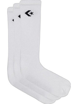 Converse Ανδρικές Κάλτσες Ψηλές Λευκές 3Pack E726W
