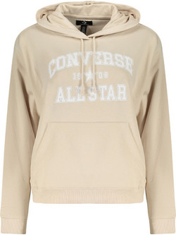 Converse Γυναικείο Φούτερ με Κουκούλα & Τσέπες Μπεζ CVW6H113