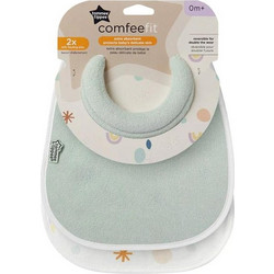Tommee Tippee Σετ Σαλιάρες Υφασμάτινες με Αυτοκόλλητο Πράσινο Mint 2τμχ