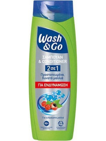 Wash & Go Fortyfying Φυτικό Σαμπουάν & Conditioner για Επανόρθωση 360ml