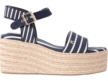 Tommy Hilfiger Καλοκαιρινές Γυναικείες Πλατφόρμες Χαμηλές Navy Μπλε FW0FW09284