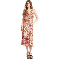 Funky Buddha Midi Καλοκαιρινό Βραδινό Φόρεμα Πορτοκαλί FBL013-131-13
