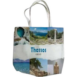 Tradesor Thassos Υφασμάτινη Τσάντα Θαλάσσης Ώμου Μπεζ 40x45cm 871953