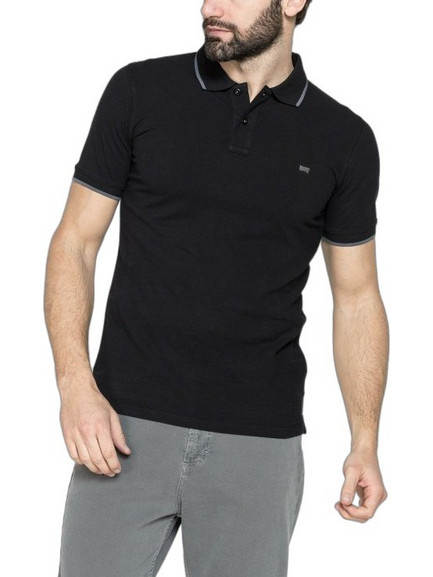 Carrera Ανδρική Μπλούζα Polo Κοντομάνικη Μαύρη 819A0075A-899