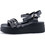 Love4shoes Καλοκαιρινές Γυναικείες Πλατφόρμες Χαμηλές Δερμάτινες Μαύρες 1423