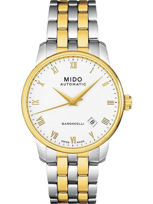 Mido Ανδρικό Ρολόι Αυτόματο με Ασημί Χρυσό Μεταλλικό Μπρασελέ M86009261