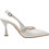 PieDini Γόβες Slingback Δερμάτινες με Λεπτό Ψηλό Τακούνι & Στρας Λευκές 0688
