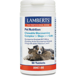 Lamberts Pet Nutrition Chewable Glucosamine Complex Πολυβιταμίνες Σκύλου & Γάτας για Αρθρώσεις 90 Δισκία