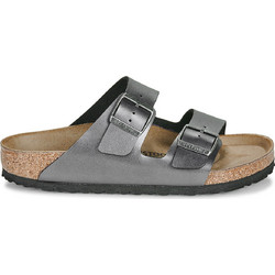 Birkenstock Arizona Δερμάτινα Γυναικεία Σανδάλια Ανατομικά Ασημί 1029233