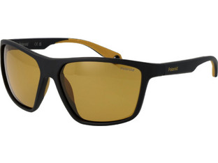 Polaroid Eyewear PLD7040S 59PGC Ανδρικά Γυαλιά Ηλίου Τετράγωνα Κοκάλινα Μαύρα με Πορτοκαλί Φακό