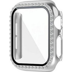 Leewello LW-408 Πλαστική Θήκη με Προστασία Οθόνης για Apple Watch 4 / 5 / 6 / SE 44mm Ασημί
