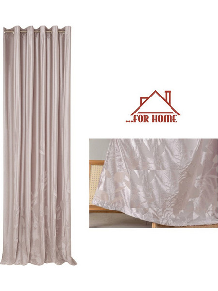 For Home Κουρτίνα Floral με Τρουκς 200x290 Terciopelo Ροζ